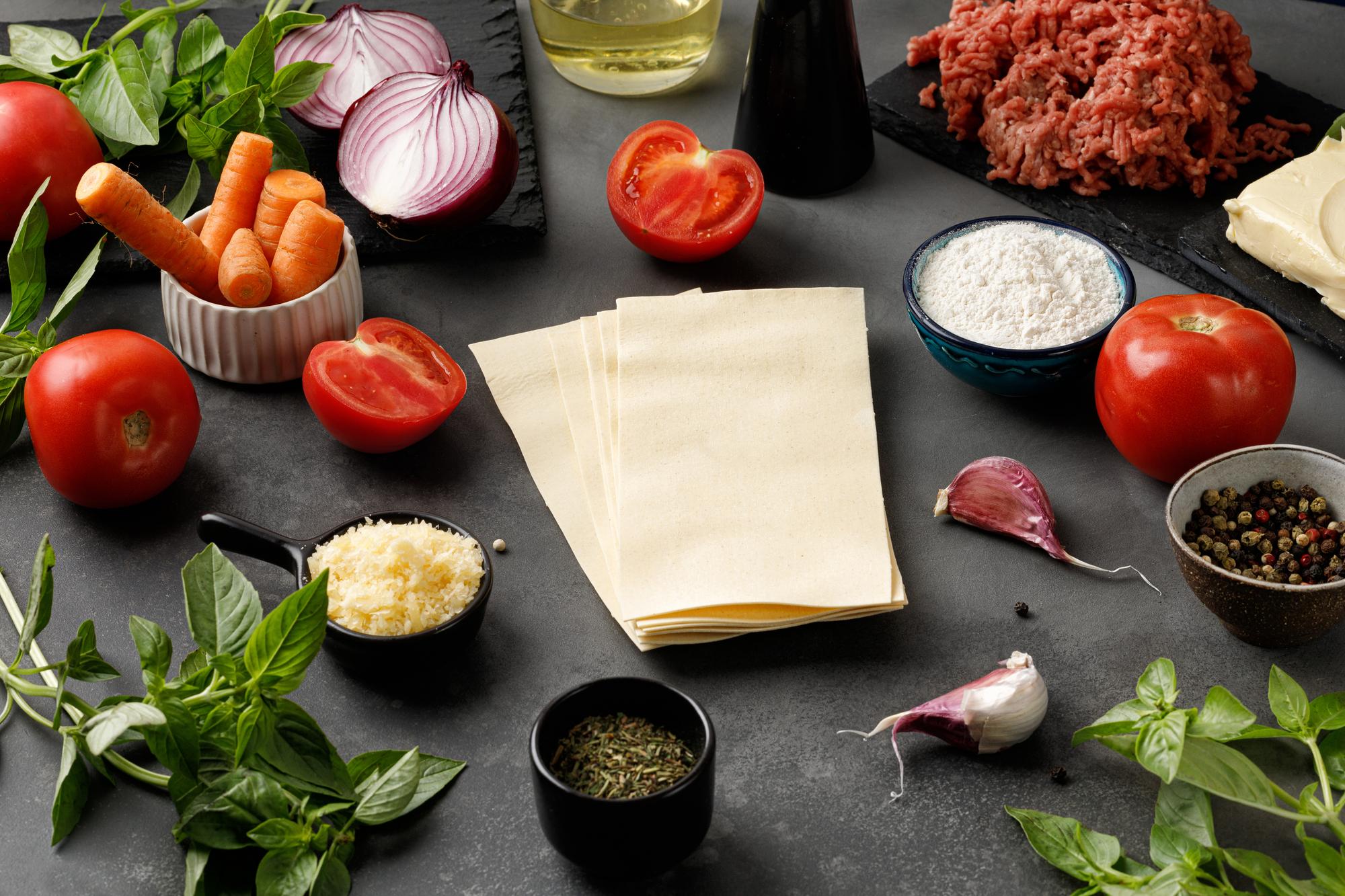 Sample recipe card and ingredient pack on a table
